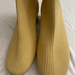 Everlane The Glove Boots Ribbed Knit Brown Heeled Slip On Women's Size 7.5
